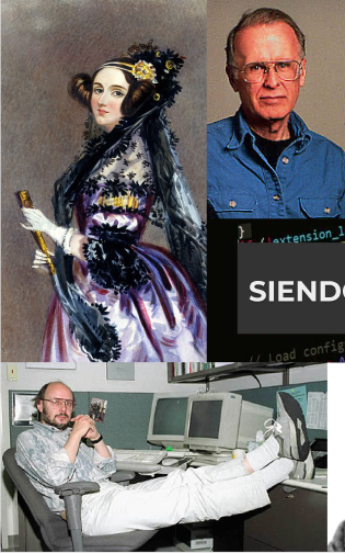 Imagen parte del rompe cabezas, muestra figuras historicas y la frase 'SIEND'
